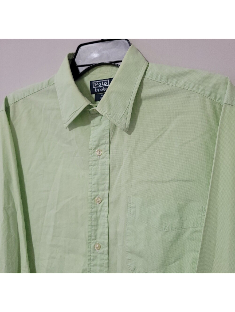 Vintage Polo Ralph Lauren Button Down Mens 16 34/35 Green Check Andrew Classic